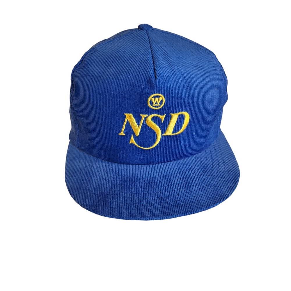 Westinghouse NSD Corduroy Blue Yellow Vintage Snapback Hat Baseball Cap
